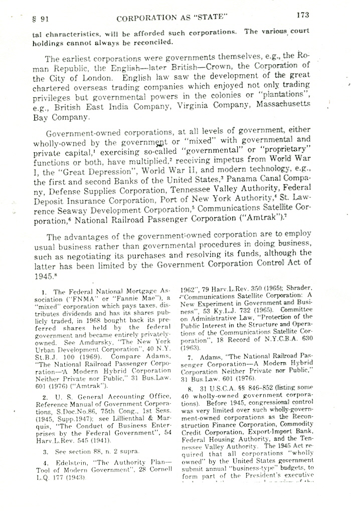 nature of corporations - corporation as state